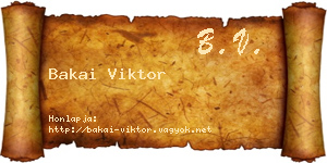Bakai Viktor névjegykártya